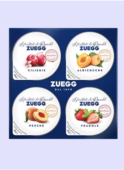 Buy Quartet of Fruitful Delights: Zuegg's 4x25g Mix Fruit Jam Single Portions - Italian Jam in UAE