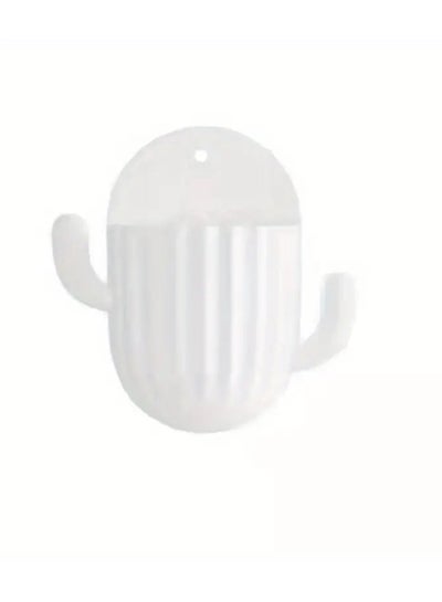 Buy Cosmetics Storage Container Toothbrush Storage Rack Wall Mounted Drain Hole Free Bathroom Sink Comb Toothpaste Container Storage white in UAE