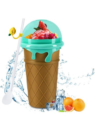 اشتري Slushie Maker Cup Magic Quick Frozen Smoothies Cup, Portable Silica Freeze Mug Ice Cream Maker with Dome Lids, 500ml Coffee في الامارات