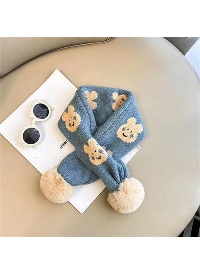 Buy Winter Kids Knit Scarf Cartoon Plush BearRabbit Blue Rabbit Blue in Saudi Arabia