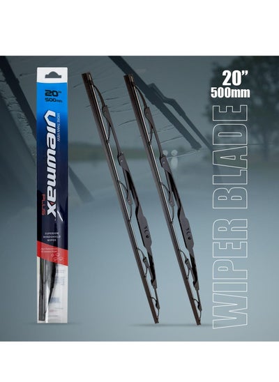 Buy VIEW MAX Windshield Car Wiper Blades, Powerful Performance Conventional Wiper Blades - 2 Pcs - (20" 500mm) in Saudi Arabia