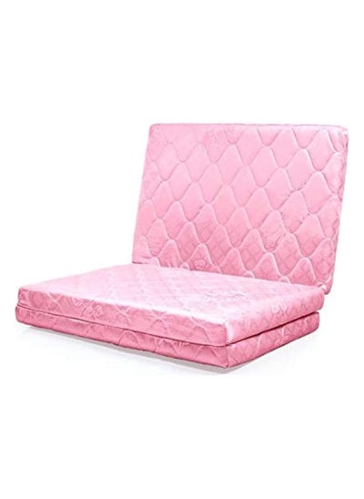 Buy Comfy Folding Quilted Medicated Portable Mattress Pink 180x90x7 Cm in UAE