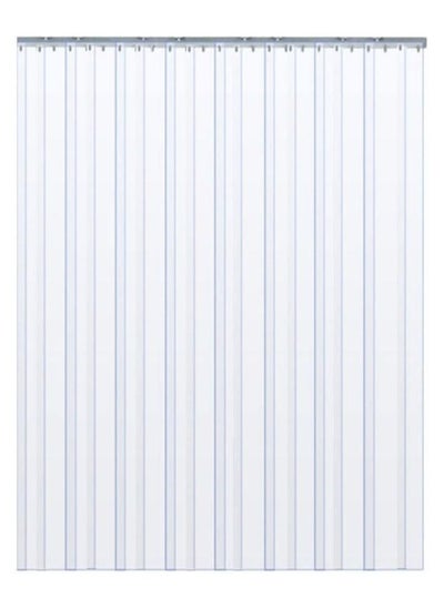 Buy 2mm PVC AC Strip Door Curtains (6 Strips) for Commercial Doorways With Hanging Stainless Steel Channel Bar, Readymade Refrigeration Grade Transparent Door Curtains (Coverage 2.7 x 1 Meter) in UAE