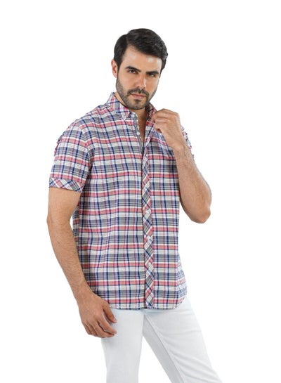 Buy Men's Shirt- cotton - Color Taupe/ MULTI COLOR in Egypt