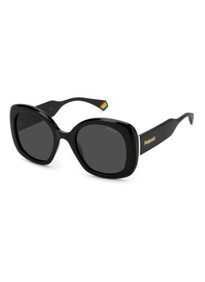 اشتري Women's Polarized Square Shape Metal Sunglasses Pld 6190/S Grey 50 - Lens Size: 49.5 Mm - Black في السعودية