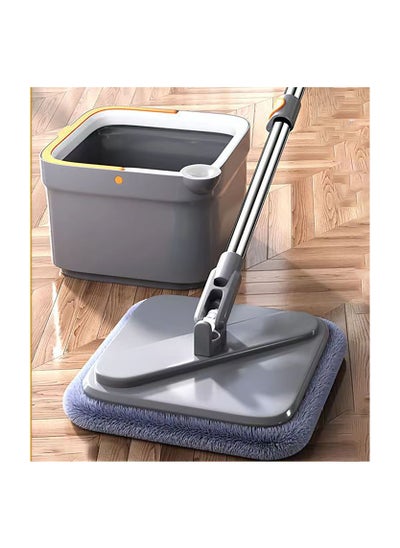 اشتري Dreamons Link Mop and Bucket Sets with 2 PCS Replacement Microfiber Mop Heads Magic Spin Mop on Wheels for Floor Cleaning في الامارات