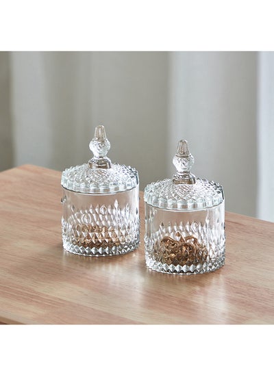 Buy Grace 2-Piece Decorative Jar Set 8 x 14.5 x 8 cm in Saudi Arabia