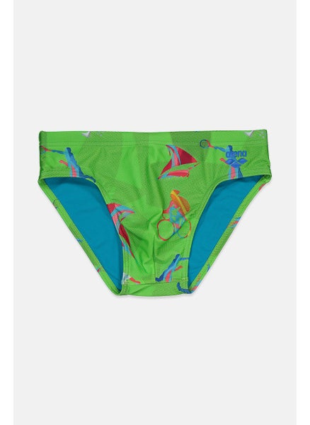 اشتري Men Allover Print Drawstring Swimwear Brief, Green Leaf Combo في السعودية