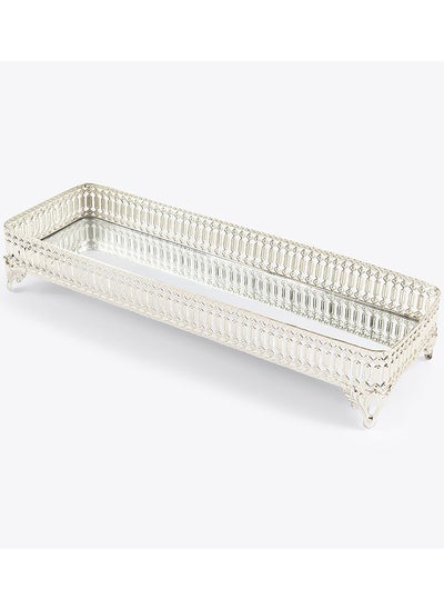 اشتري Inci Large Baton Tray, Silver - 40x14 cm في الامارات