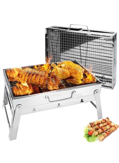 Buy Stainless Barbecue Grill, Portable Outdoor BBQ Grill, Charcoal Barbecue Table for Camping, Hiking, Picnics, Camping in Saudi Arabia