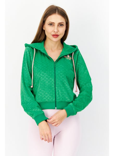 اشتري Women Sportswear Fit Hooded Outdoor Sweatshirt, Green Combo في الامارات