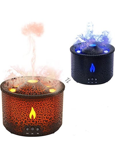 اشتري Padom 300ml Ultrasonic Volcano Flame Humidifier Original Flame Diffuser Essential Oils Scent Diffusers for Large Room, Fireplace Humidifier Fire Oil Diffuser Aromatherapy Air Diffuser for Bedroom في الامارات