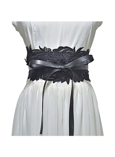 اشتري Women's Lace Faux Leather Bow Tie Corset Belts في الامارات