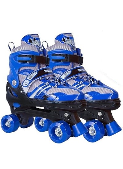 Buy Kids Unisex Four Wheel Roller Skating Shoes, L (Size 39-42) - Blue in Saudi Arabia