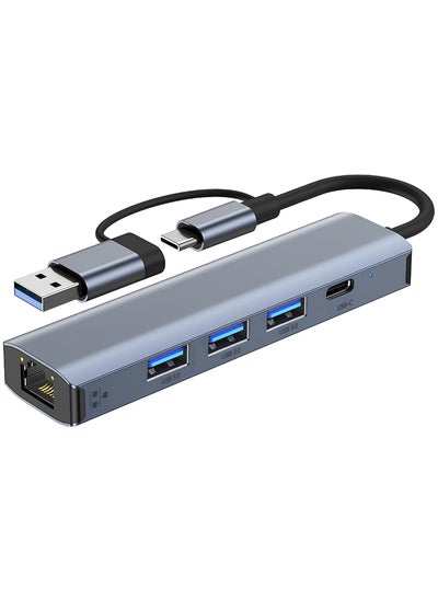 اشتري محول شبكة LAN USB جيجابت USB 1000M، محول USB C إلى RJ45 Ethernet، موزع USB C مع 3 منافذ USB 3.0 ومنفذ USB من النوع C لأجهزة MacBook وXPS وSurface Pro وLinks وChromebook في الامارات