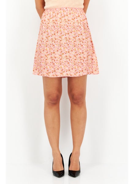 Buy Women Floral Print Mini Skirt, Pink Ditsy in Saudi Arabia