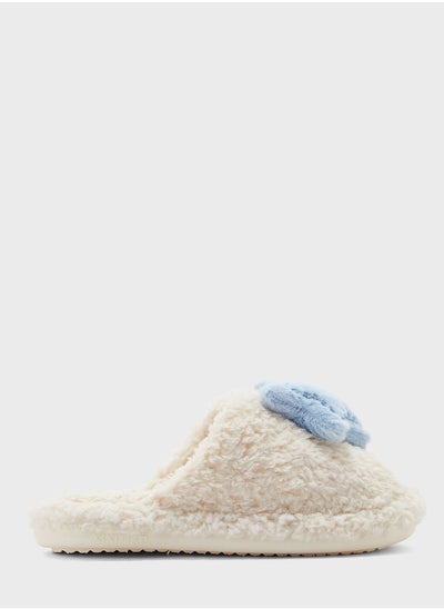 Buy Moon And Star Fluffy Bedroom Slippers in UAE