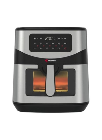 Buy MEBASHI Air Fryer, 9.2 L Capacity, Digital Touch Screen,1800W, Glass Window, Black Steel (ME-AF985) in UAE