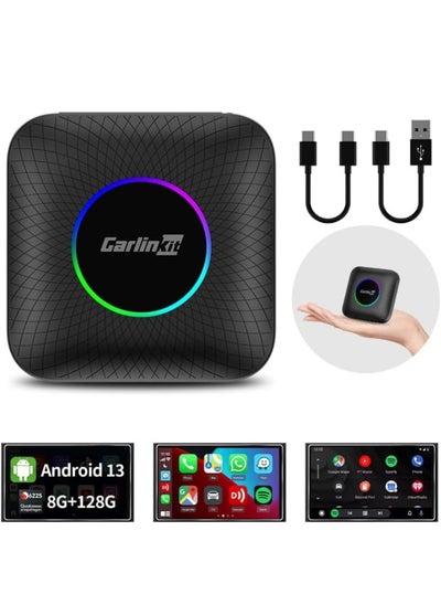 اشتري Carlinkit Ai Box Plus 8GB Ram 128GB Memory With Android 12  Premium Qualcomm 8 Cores Built-in Google Play GPS Navigation Comes With Wireless CarPlay Android Auto Only Fit For Wired CarPlay Cars في الامارات