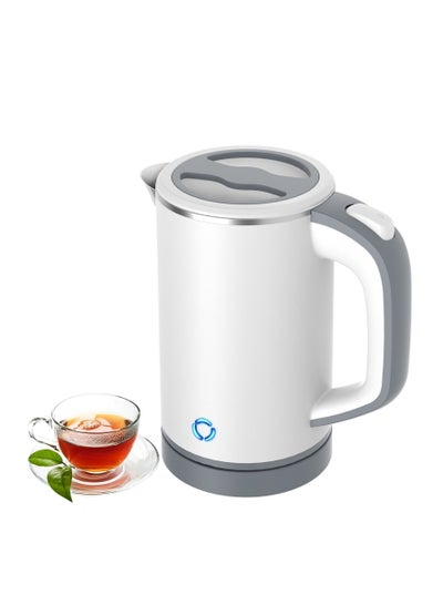 اشتري Electric Kettle, Stainless Steel Hot Water Boiler,  Portable Teapot for Boiling Water, 600W Coffee Kettle with Auto Shut-Off & Boil-Dry Protection for Home, Office (0.8L White) في السعودية