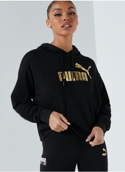 Buy Essential Metallic Cropped Hoodie in Saudi Arabia