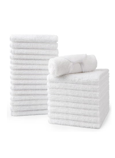 اشتري HOMEXCEL Microfiber Washcloths Towel Pack of 24,12"x12" Highly Absorbent and Soft Face Towels Wash Cloths for Bathroom,Gym,Hotel and Spa,Fast Drying Multi-Purpose Cleaning Cloth,White في الامارات