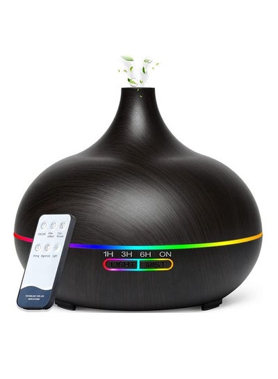 Buy Essential Oil Diffuser with Remote Control, 5 in 1 Ultrasonic Aromatherapy Fragrant 550ml Oil Humidifier Vaporizer with Mini Control & 4 Timer, 15 LED Light Modes, Waterless Shut-Off in UAE
