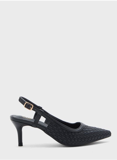 اشتري Weaved Cutout Strap Pump في الامارات