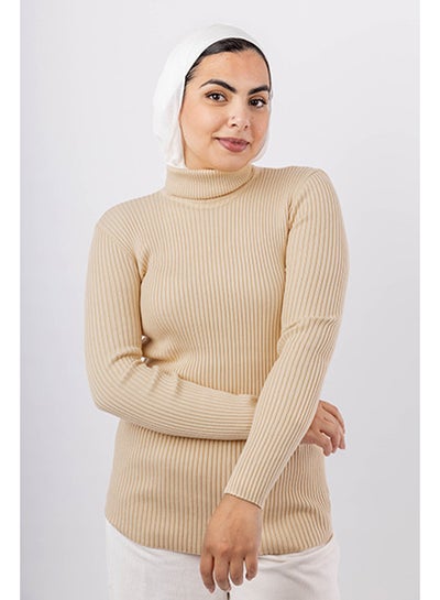Buy Fine Mini Ribbed Pullover | Free Size | Bisque in Egypt