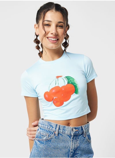 Buy Cropped Graphic T-Shirt in UAE