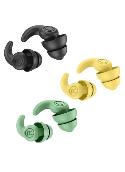 Buy Ear Plugs for Sleeping， Swimming Earplugs， 3-Pairs Pack Waterproof Reusable Silicone Swimming Ear Plugs for Swimming Showering Bathing Surfing Sleeping and Studying Travel, Suitable for Adults in Saudi Arabia