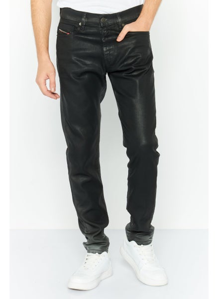 Buy Men Slim Fit Stretchable Washed Denim Jeans, Black in UAE