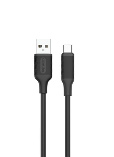 Buy USB-A to USB-C PVC Cable 2M / 480mbps Transfer Speed / Quick Charge Capability / Wide Compatibility / 10000 Bends Life Span / Secure & Safe / Charge & Sync - Black in UAE