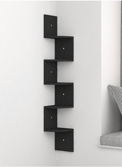 Buy 5 Layer Wall Mount Corner Shelf Wood Display Storage Shelves for Home Office Decor in UAE