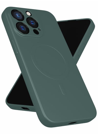 Buy Protective Phone Case for iPhone 13 Pro Compatible with MagSafe, Dark green in UAE