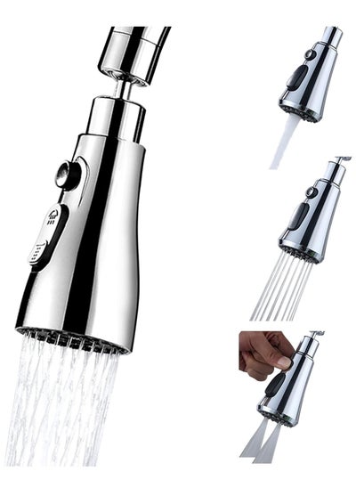 Buy 360°Swivel Faucet Tap Aerator,with 3 Water Outlet Modes,Water Saving Splash-Proof Kitchen Bathroom Head Sink Spout,Apply to 22-24mm Tap Spray Head (Sliver) in Saudi Arabia