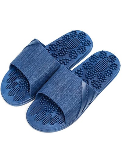 اشتري Shiatsu Massage Slippers 1 Pair Foot Anti-Slip Bath Home Sandals Men and Women Shower (Blue, 42-43) في الامارات