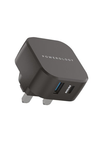 اشتري Wall Charger Dual Port Ultra-Compact Quick Charging USB-A - Black في الامارات