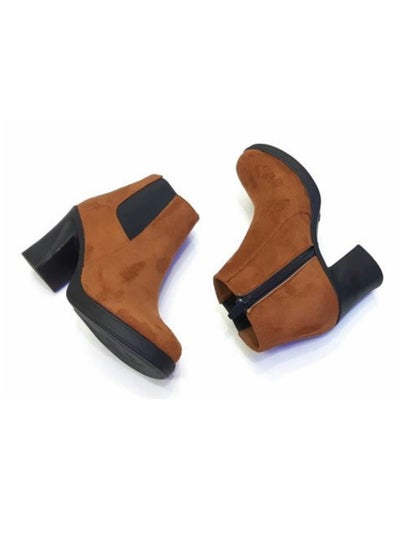 Buy Lifestylish G-49 Ankle boot heel suede Elastic and zip - Havan in Egypt