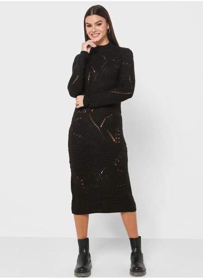 اشتري High Neck Knitted Dress في السعودية