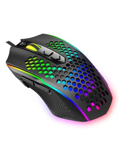 Buy Honeycomb Wired Gaming Mouse, RGB Backlight and 8000 Adjustable DPI,Ergonomic and Lightweight USB Computer Mouse with High Precision Sensor for Windows PC & Laptop Gamers (Black) in Saudi Arabia