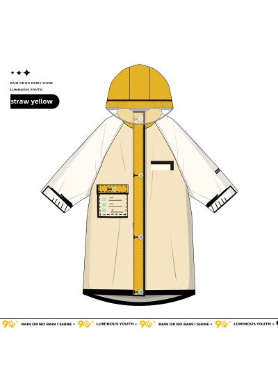 اشتري Kids Rain Poncho Schoolbag Slot Boys Girls Straw yellow في السعودية