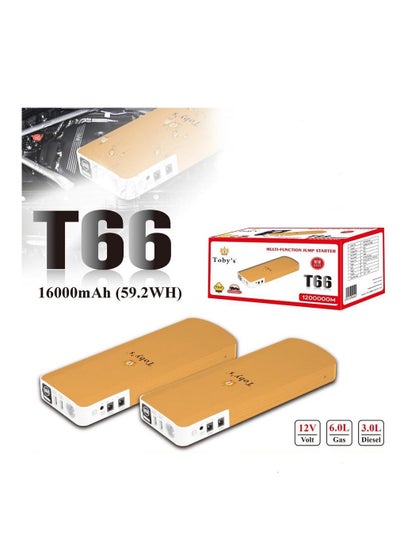 Buy Toby's T66 1200000M Car Power Bank / 5 Hours / Starting Current 600A / Peak Current 1000A / Capacity 16000mAh (59.2Wh) in Saudi Arabia