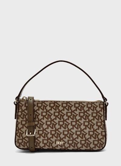 Dkny bryant park Demi bag Brown/black Logo Crossbody Logo