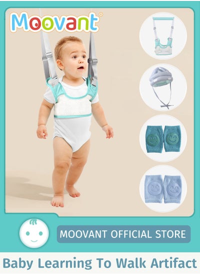 اشتري Adjustable Baby Walking Harness with Toddler Safety Protective Harnesses Cap Breathable Toddler Harnesses Assistant Belt Child Learning Walk Support Assist Trainer Tool Walking Traction Rope For Baby في السعودية