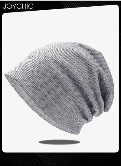 اشتري Slouch Beanie Hat for Men Women Stretchy Skull Cap Soft Spring Autumn Warm Daily Outdoor Cuffed Hats Unisex Comfortable Beanie  Grey في السعودية