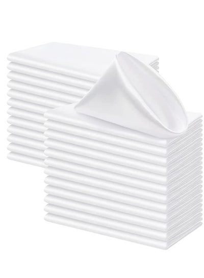 Buy Satin Napkins,12 Pack Premium Quality Cotton,Machine Washable Polyester Oversized Cloth Dinner Table Napkins for Wedding/restaurant/hotel/party/holiday Dinner in UAE