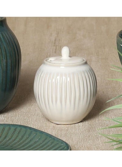 Buy Gallery Porcelain Sugar Bowl, White – 250 ml in UAE