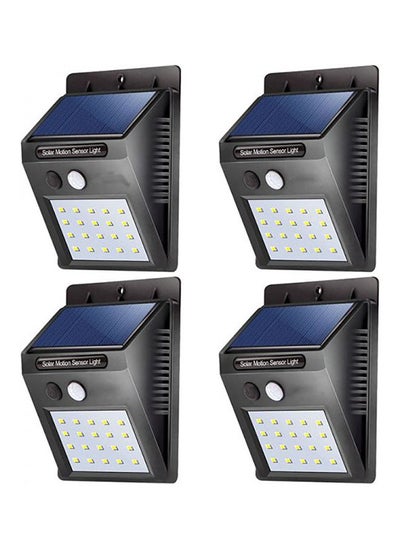 Buy 4 Pack Solar PIR Motion Sensor Wall Light Black/White 10 x 12cm in UAE