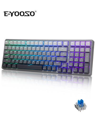 Buy Z-99 Wireless Mechanical Keyboard, Tri-Mode Bluetooth 5.0/2.4GHz/USB-C, Hot-Swappable Clicky Blue Switches, Gasket-Mounted, RGB Backlit for PC, Tablet, PS, Xbox in Saudi Arabia